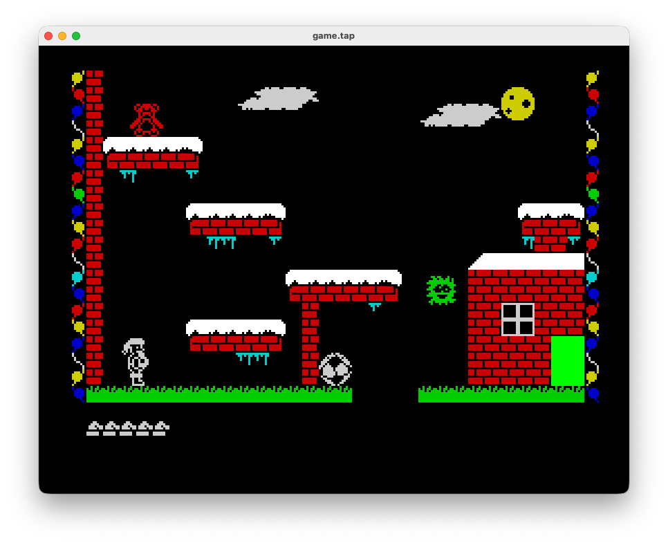 Santa's Lost & Found ZX Spectrum platform-puzzle game screen